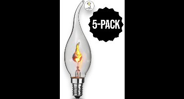 5-Pack | Kaarslamp - E14 - 3W - Super Warm Wit <2200K - Filament - Helder