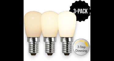 3-Pack | 3 standen - Mini Lampje - E14 - 2W - Extra Warm Wit - 2700K - Opaal