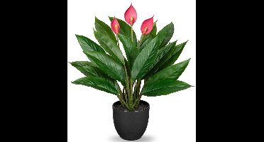 Boraboi ® Levensechte Decoratieve Kunstplant Calathea in Stijlvolle Kunststof Pot, 43 cm Hoog, Groen