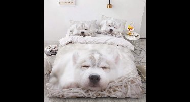 Boraboi® Beddengoed Set voor Kinderen met Schattig Hondenmotief en 3D Effecten, Zacht Microvezel, 2-delig, 135 x 200 cm