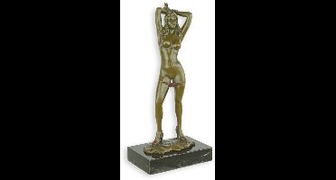 Vrouwelijk naakt - Bronzen beeld - sculptuur - 31,7 cm hoog