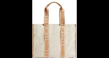 Ted Baker Shopper Schoudertas Hayllee Striped Canvas Large Icon Bag Camel Beige