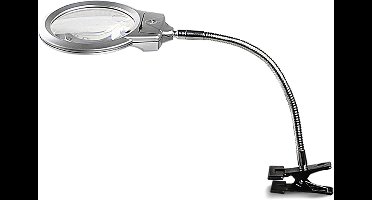 Vergrootglas met Verlichting - Loeplamp - Vergrootspiegel Led - Zilver + Zwart