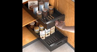 Boraboi® Uittrekbare Telescopische Laden voor Keukenkasten voor Eenvoudige Organisatie en Toegang zonder Gereedschap