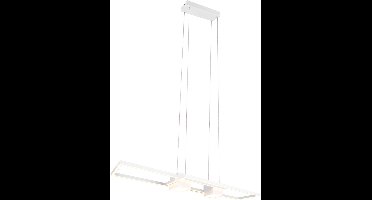 LED Hanglamp - Torna Zuru - 37W - Aanpasbare Kleur - Dimbaar - Rechthoek - Mat Wit- Aluminium