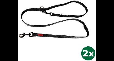 Kong hondenriem verstelbaar zwart 2x 200x2 cm