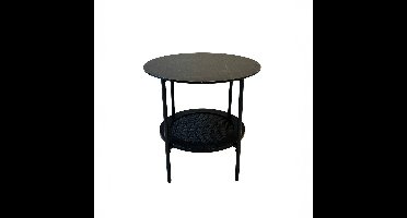 Giga Living Nachtkastje Pensacola - Zwart Rond - Ø50x50cm