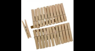 Houten wasknijpers 24 stuks