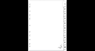 Tabbladen Kangaro 4-gaats PK410C 1-10 genummerd wit karton | 20 stuks