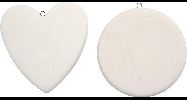 Ornamenten d: 6 cm dikte 10 mm wit 8stuks