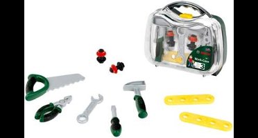 Klein Toys Bosch gereedschapskoffer - zaag, hamer, tang, moersleutel, schroevendraaier - incl. bijpassende accessoires - groen geel