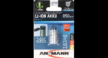 Ansmann LiIon 16340 3.6V 850mAh met beveiligingsschakeling en micro-USB-ingang