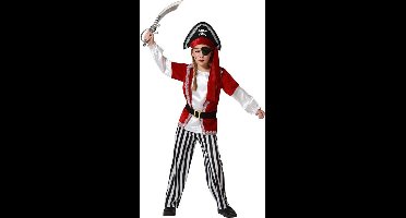 Atosa Piraten/zeerover verkleedkostuum - kinderen - rood - carnaval - 4-delig 140