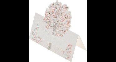 Chaks Naam/plaats kaartjes - Levensboom - 8x - bruiloft - multi - 8 x 8 cm - tafelschikking