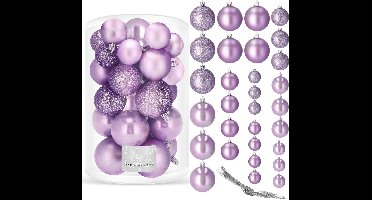 Springos Kerstballen | 30 Stuks | 6 cm | Paars
