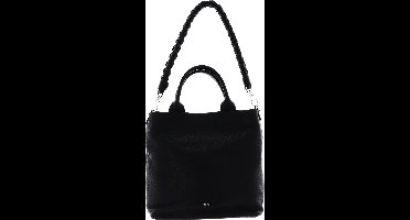 abro Leren Schoudertas Leather Dalia Shopper Kaia Black / Gold Zwart