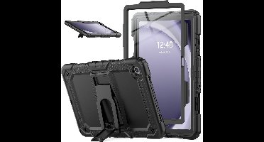 Tablet Hoes Geschikt voor Samsung Galaxy Tab A9 / Galaxy Tab A11 8.7 inch hoes Zwart - Galaxy A9 hoes hoes Shockproof - Samsung A9 hoes met Screen Protector en Stand