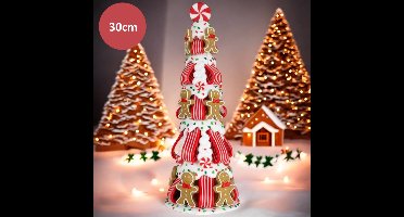 Tafeldecoratie Peperkoekjes Kerstboom - 30 cm - Kerstdecoratie
