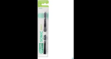 GUM Sonic Daily Opzetborstels Zwart- 2 stuks
