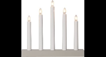 Star Trading Discrete raamkroonluchter 'Inez' in beige, 5-lichts, vervangbare E10-lampen, netvoeding, B 26,5 cm