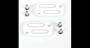 paar witte aluminium tnt hoofdremcilinder deksel voor peugeot 50 tkr scooter nieuw