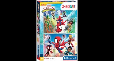 Clementoni - Puzzel - 2x60 Stukjes - Spidey en Zijn Geweldige Vrienden - Kinderen