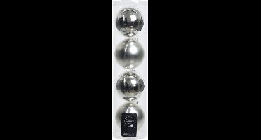 Decoris kerstballen - 8x st - zilver - D10 cm - glas - kerstversiering