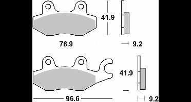 remblokje sbs voor scooter kymco 125 ego 2001 tot 2002 av / ar nieuw