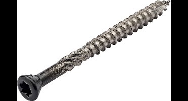 Potdeksel/Tuinhout schroeven - Torx 20 zwarte kop - 4x40mm - RVS-410 - RAL 9005 - Deeldraad (200 stuks)