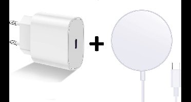 Magnetisch oplader met adapter voor Geschikt voor iPhone 14 / 14 Pro Max / 14 pro - 15W Draadloze oplader - Inclusief USB C Oplaadstekker: Geschikt voor oplader Geschikt voor iPhone 12 / 12 Pro max / 13 / 13 pro / 13 Pro Max / 13 Mini oplader