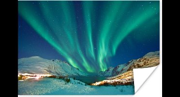 Poster Noorderlicht - Noorwegen - Winter - 30x20 cm