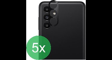Camerascreenprotector 5x Geschikt voor Samsung Galaxy A13 5G / A04s - screen protector - glas - bescherm je camera - beschermglas - Zwart - ZT Accessoires