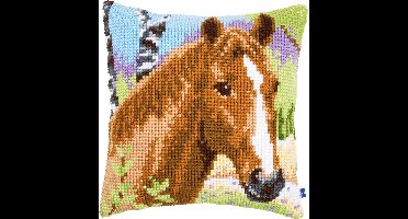 Kruissteekkussen kit Bruine merrie - Vervaco - PN-0155846