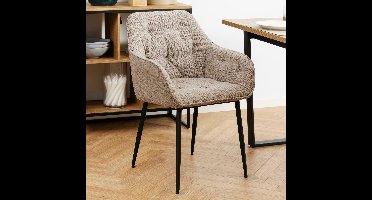 2x Sohome Eetkamerstoel Otto Bouclé - Beige