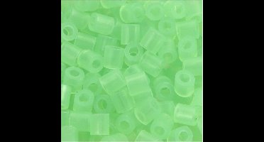 Strijkkralen, afm 5x5 mm, gatgrootte 2,5 mm , neon groen (32237), 1100 stuk
