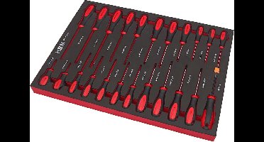 HBM Professionele 23 Delige Schroevendraaierset Foam Inlay voor Gereedschapswagen