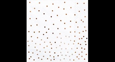 PartyDeco - Servetten - Stippen Rose-gold (20 stuks)