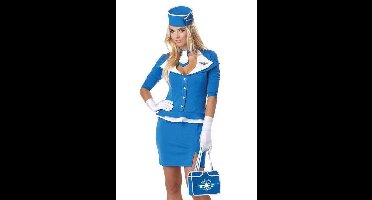 "Sexy blauw stewardess kostuum voor vrouwen  - Verkleedkleding - Medium"