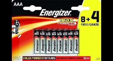 Energizer Max AAA alkaline-batterijen, 12 stuks - 7638900422849