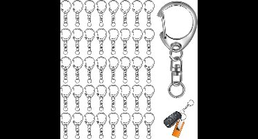 40 Stuks Karabijnhaak Sleutelhanger Zilver - Musketonhaak Keychains voor Volwassenen - Sieraden Maken Mini Musketon ringetjes - Auto Klein Carabiner Sleutel Hanger, Houder - DIY Karabijn Haak Ringen - Karabijnsluiting Sleutelringen Hobby