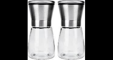 Zout- en Pepermolen Glas 2 stuks - Peper- en Zoutmolen - Kruidenmolen - Zout en Peper Molen