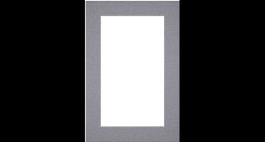Passe-Partout Fotomaat 10x20 cm - Lijstmaat 20x30 cm - Grijs - Museumkarton - Fotolijst niet inbegrepen
