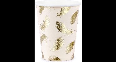 PartyDeco Papieren Bekers Zwaan pk/6