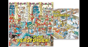 Jan van Haasteren kerstdoosje - Kerstelfen - Kerstfeest in de tuin