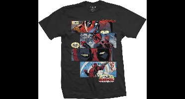 Marvel Deadpool Heren Tshirt -XL- Strips Zwart
