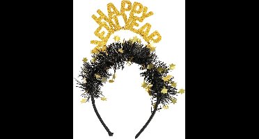Folat - Tiara 'Happy New Year' goudkleurig