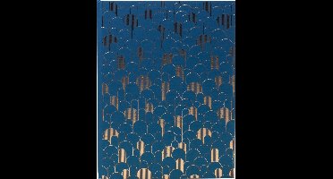 Exacompta Gastenboek 100 pagina's met goudsnede Neo Deco - Frans blauw - 47986E