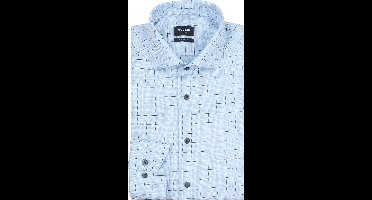 Olymp Luxor Overhemd Multicheck Blauw - Maat 38 - Heren - Overhemden Formeel