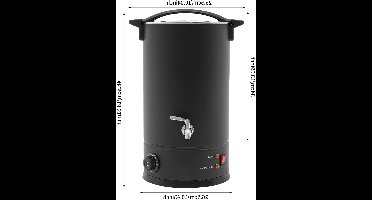 Elektrische Wax Smeltoven - Wassmeltpot - Wax Melter - Kaarsen Smeltpot - 1400W - RVS - Temperatuurregeling - 15L - Zwart