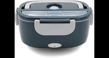 Elektrische lunchbox met Oxford stoffen tas en roestvrijstalen vork/lepel